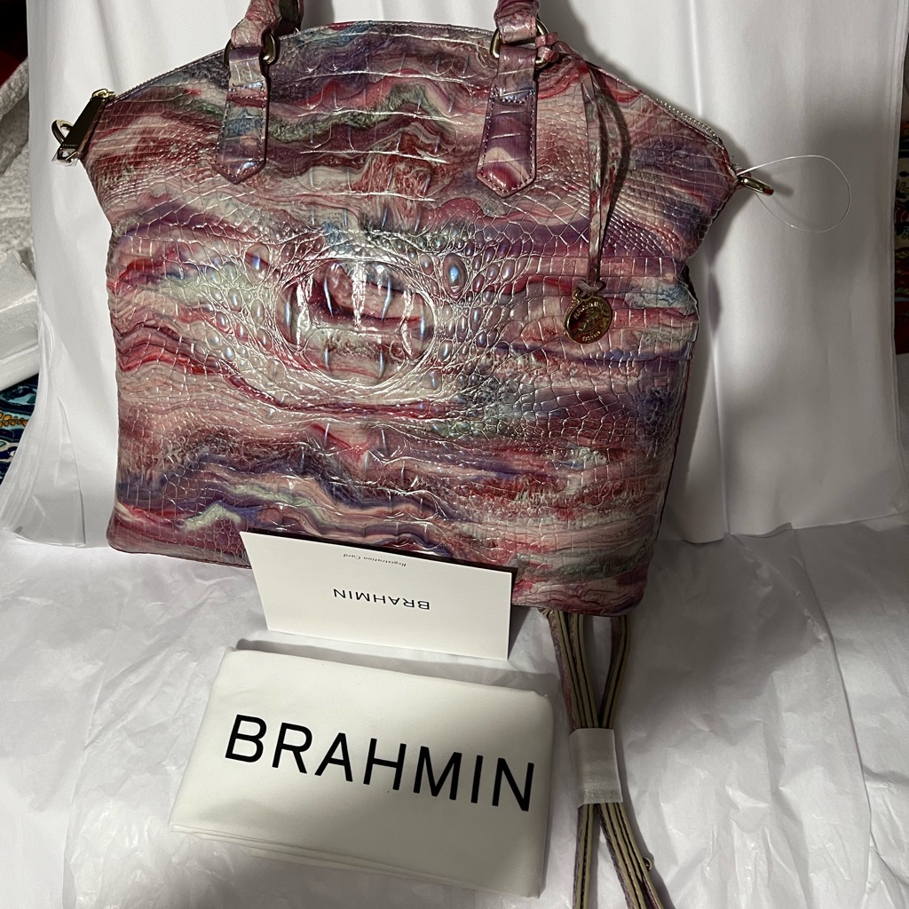 Brahmin Large Duxbury Satchel Aura Melbourne Genuine Leather